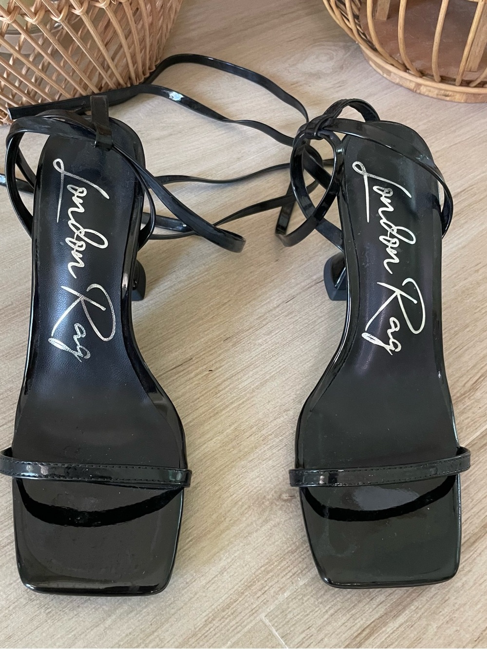 London Rag Strappy Tie-Up Heel Sandals in Black - Picture 5 of 9